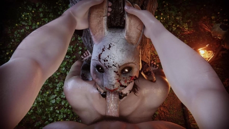 3d hentai Sex Videos- HuntressBlowjobInMask
